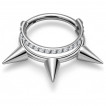 Anneau charni�re doubl� en Titane � arc de zirconiums et piques