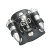 Bague cuir balles et tête de mort