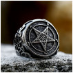 Bague du Diable en acier  pentacle