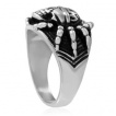 Bague homme acier tte de mort Biker avec pattes d'araigne