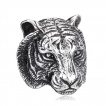 Bague homme en acier à tête de tigre