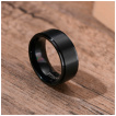 Bague homme en Titane noir  bandeau bross