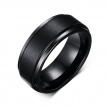 Bague homme en tungstene noir à bande brossée