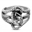 Bague homme gothique en acier en forme de serpent