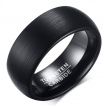 Bague homme noire bombe en tungstne bross