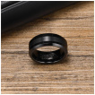 Bague homme noire en Tungstne  bande centrale brosse