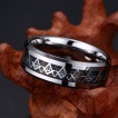 Bague homme tungstene Silver Masonic