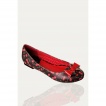 Ballerines rtro  motif cerises et noeud papillon- Noir et rouge - Banned