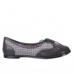 Ballerines rock  tissu noir et blanc modle Kendra - Banned