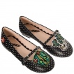 Ballerines rockabilly noires à écussons cranes de sucre cactus - Banned