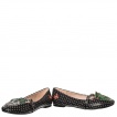 Ballerines rockabilly noires à écussons cranes de sucre cactus - Banned