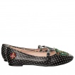 Ballerines rockabilly noires à écussons cranes de sucre cactus - Banned
