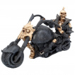 Figurine biker de l'enfer  moto de lave et d'os (30 cm)