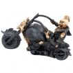 Figurine biker de l'enfer à moto de lave et d'os (30 cm)