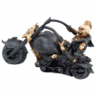 Figurine biker de l'enfer  moto de lave et d'os (30 cm)