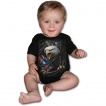 Body bébé gothique noir avec Aigle et drapeau Rebelle