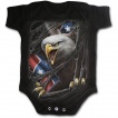 Body bébé gothique noir avec Aigle et drapeau Rebelle