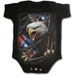 Body bb gothique noir avec Aigle et drapeau Rebelle