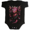 Body bébé gothique noir avec bébé dragon et griffures