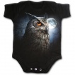Body bb gothique noir avec hibou et pleine lune