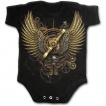 Body bébé gothique noir avec illustration Steam Punk