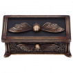 Boîte à bijoux aspect bronze vieilli avec Crâne à ailes de papillon de nuit