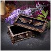 Boîte à bijoux aspect bronze vieilli avec Crâne à ailes de papillon de nuit
