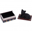 Boite  chat noir se reposant sur des livres - Nemesis Now (11.7cm)