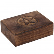 Boite en bois  pentacle pour cartes de tarot /  (6x18x13cm)