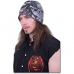 Bonnet gothique homme gris avec tête de mort ailée