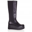 Bottes noires similicuir goth-rock modle Otis - Banned