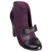 Bottines  noeud papillon modle Dolores - Noir et violet - Banned