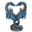 Bougeoir d'autel dragon bleu entrelac (23cm)