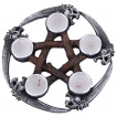Bougeoir photophore à pentagramme aspect bois (15,5cm)