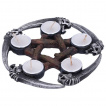 Bougeoir photophore à pentagramme aspect bois (15,5cm)