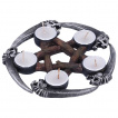 Bougeoir photophore à pentagramme aspect bois (15,5cm)