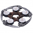 Bougeoir photophore à pentagramme aspect bois (15,5cm)
