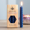 6 bougies bleues en cire d'abeille pour rituel de Protection et Sagesse (10cm)