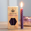 6 bougies pourpres en cire d'abeille pour rituel de prospérité (10cm)