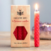 6 bougies rouges en cire d'abeille pour rituel d'Amour et Courage (10cm)