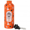 Bouteille mtal / gourde orange  motifs halloween (50cl)