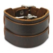 Bracelet cuir ajustable à bandes et double ceinture
