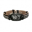 Bracelet cuir et os avec motif squelette