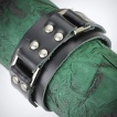 Bracelet cuir noir ajustable avec boucles