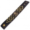 Bracelet en cuir noir avec grosse tête de mort en métal