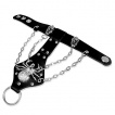 Bracelet/gantelet en cuir à chaînes, araignée et têtes démoniaques