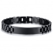 Bracelet-gourmette homme noir en acier style chenille