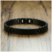 Bracelet-gourmette homme noir en acier style chenille
