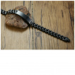 Bracelet-gourmette homme noir en acier style chenille