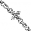 Bracelet homme acier à maillons scuptés et croix celtique